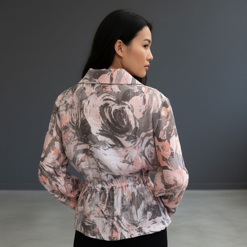 Ruby Rd. Women's Utility Jacket - Pink and Gray - Picture 3 of 13